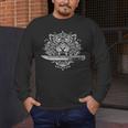 Sak Yant Muay Thai MMA Tattoo Tiger Head Knife Martial Art Men's Long Sleeve T-Shirt