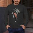 Skeleton Muay Thai Boxing Karate Kickboxing Martial Arts Men's Long Sleeve T-Shirt