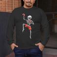 Skeleton Muay Thai Halloween Kickboxing MMA Fighter Costume Men's Long Sleeve T-Shirt