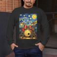 Starry Night Drum Kit Van Gogh Style Art Men's Long Sleeve T-Shirt Starry Night Drum Kit Van Gogh Style Art Men's Long Sleeve T-Shirt