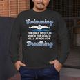 Swim Team Swimming Coach Quote Swim Breathing Joke Men's Long Sleeve T-Shirt