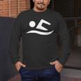 Swimming Silhouette Logo Men's Long Sleeve T-Shirt Swimming Silhouette Logo Men's Long Sleeve T-Shirt