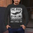 Swimming Swimmer Swim The Pool Is Calling Vintage Men's Long Sleeve T-Shirt Swimming Swimmer Swim The Pool Is Calling Vintage Men's Long Sleeve T-Shirt