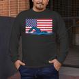 USA Flag Swimmer Swimming Sport Athlete Swim Swimming Men's Long Sleeve T-Shirt USA Flag Swimmer Swimming Sport Athlete Swim Swimming Men's Long Sleeve T-Shirt