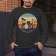 Vintage Drum Kit Silhouette Retro Music Men's Long Sleeve T-Shirt