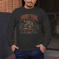 Vintage Muay Thai Wai Kru Thai Boxing Ritual Art Crocodile Men's Long Sleeve T-Shirt