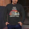 Women's Retro Muay Thai Martial Arts Fighter Graphic Men's Long Sleeve T-Shirt Women's Retro Muay Thai Martial Arts Fighter Graphic Men's Long Sleeve T-Shirt