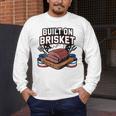 4th July BBQ Dad American Flag Brisket Smoke Men's Long Sleeve T-Shirt