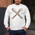 Canoeing Canoe Paddle Paddling Retro Line Art Raglan Baseball Tee Men's Long Sleeve T-Shirt