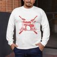 Drum Kit Percussion For Drummer Percussionist Musician Men's Long Sleeve T-Shirt Drum Kit Percussion For Drummer Percussionist Musician Men's Long Sleeve T-Shirt