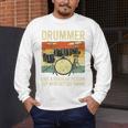 Drummer Better Timing Retro Vintage Sunset Drum Kit Graphic Men's Long Sleeve T-Shirt Drummer Better Timing Retro Vintage Sunset Drum Kit Graphic Men's Long Sleeve T-Shirt