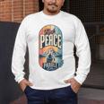 Find Peace Paddle On Canoe Mountain Sunset Men's Long Sleeve T-Shirt