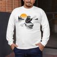 Kayaking Bear Retro Sunset Paddling Canoe Outdoor Adventure Men's Long Sleeve T-Shirt