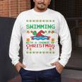 Swimming Christmas Party Swim Swimmer Christmas Ugly Style Men's Long Sleeve T-Shirt Swimming Christmas Party Swim Swimmer Christmas Ugly Style Men's Long Sleeve T-Shirt