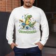 T-Rex Drumming With Drum Kit And Musical Notes Men's Long Sleeve T-Shirt