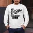 Train Fight Repeat Nak Muay Thai Boxing Fighter Raglan Baseball Tee Men's Long Sleeve T-Shirt