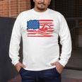 Vintage American Flag Swim Team Swimmer Funny Swimming Gift Men's Long Sleeve T-Shirt