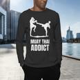 Addicted To Muay Thai Graphic Shirt Men's Long Sleeve T-Shirt Addicted To Muay Thai Graphic Shirt Men's Long Sleeve T-Shirt