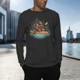 Bigfoot Kayak Paddling Lake Canoe Bigfoot Sasquatch Kayaking Men's Long Sleeve T-Shirt