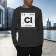 Chlorine Periodic Table Symbol Chemistry Swimming Dive Men's Long Sleeve T-Shirt Chlorine Periodic Table Symbol Chemistry Swimming Dive Men's Long Sleeve T-Shirt