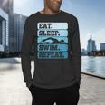 Eat Sleep Swim Vintage Swimming Lover Swimmer Men Women Men's Long Sleeve T-Shirt