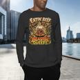 Eatin Beef Blastin Queefs BBQ Dad Grill Cookout Meme Men's Long Sleeve T-Shirt
