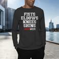Fist Elbows Knees Shins Martial Arts Muay Thai Men's Long Sleeve T-Shirt Fist Elbows Knees Shins Martial Arts Muay Thai Men's Long Sleeve T-Shirt