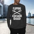 Flipping Awesome BBQ Dad Shirt Grilling Father's Day Men's Long Sleeve T-Shirt