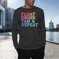 Float Drink Tan Repeat Summer Swimming Beach Pool Vacation Men's Long Sleeve T-Shirt