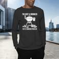 I'm Just A Drinker With A Smoking Problem BBQ Dads Grilling Men's Long Sleeve T-Shirt I'm Just A Drinker With A Smoking Problem BBQ Dads Grilling Men's Long Sleeve T-Shirt