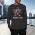 Muay Thai Cat Meow Thai Boxing Men's Long Sleeve T-Shirt