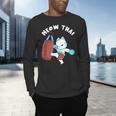 Muay Thai Cat Meow Thai Punch Bag Martial Arts Men's Long Sleeve T-Shirt