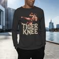 Muay Thai Fighter Tiger Knee Vintage Distressed Badge Men's Long Sleeve T-Shirt Muay Thai Fighter Tiger Knee Vintage Distressed Badge Men's Long Sleeve T-Shirt