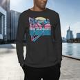 Muay Thai Kickboxing Retro Free Head Kicks Men's Long Sleeve T-Shirt