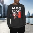 Muay Thai Moo Thai Thai Boxing For Youth Muay Thai Cow Men's Long Sleeve T-Shirt