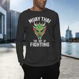 Muay Thai Oni Mask Thai Boxing And Kickboxing Men's Long Sleeve T-Shirt Muay Thai Oni Mask Thai Boxing And Kickboxing Men's Long Sleeve T-Shirt