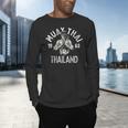 Muay Thai Thailand Vintage Tiger Fighter Training Small Men's Long Sleeve T-Shirt