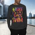 Peace Love Swim Swimming Tie Dye Swimmer Swimming Swim Team Men's Long Sleeve T-Shirt Peace Love Swim Swimming Tie Dye Swimmer Swimming Swim Team Men's Long Sleeve T-Shirt
