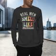 Real Men Smell Like Barbecue Grilling BBQ Dad Graphic Men's Long Sleeve T-Shirt