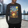 Starry Night Drum Kit Van Gogh Style Art Men's Long Sleeve T-Shirt Starry Night Drum Kit Van Gogh Style Art Men's Long Sleeve T-Shirt