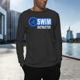 Swim Instructor Swimming Teacher Swimmer In Pool Graphic Art Men's Long Sleeve T-Shirt Swim Instructor Swimming Teacher Swimmer In Pool Graphic Art Men's Long Sleeve T-Shirt