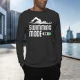 Swim Slogan Funny Swimming Mode On Swim Men's Long Sleeve T-Shirt