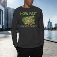 Swimmer Crocodile Swimming Humor How Fast You Can Swim Men's Long Sleeve T-Shirt Swimmer Crocodile Swimming Humor How Fast You Can Swim Men's Long Sleeve T-Shirt