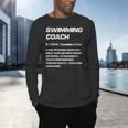 Swimming Coach Definition Swimming Instructor Men's Long Sleeve T-Shirt Swimming Coach Definition Swimming Instructor Men's Long Sleeve T-Shirt