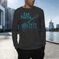 Swimming Eat Pasta Swim Fasta Swimmer Men's Long Sleeve T-Shirt Swimming Eat Pasta Swim Fasta Swimmer Men's Long Sleeve T-Shirt