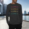 Swimming Swimmer Heartbeat Vintage Men Boys Women Swim Lover Men's Long Sleeve T-Shirt