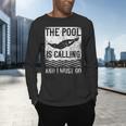Swimming Swimmer Swim The Pool Is Calling Vintage Men's Long Sleeve T-Shirt Swimming Swimmer Swim The Pool Is Calling Vintage Men's Long Sleeve T-Shirt