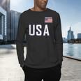 USA Flag Swim Swimming Sport Practice Equipment Men Women Men's Long Sleeve T-Shirt USA Flag Swim Swimming Sport Practice Equipment Men Women Men's Long Sleeve T-Shirt