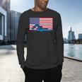 USA Flag Swimmer Swimming Sport Athlete Swim Swimming Men's Long Sleeve T-Shirt USA Flag Swimmer Swimming Sport Athlete Swim Swimming Men's Long Sleeve T-Shirt