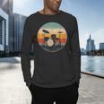 Vintage Drum Kit Silhouette Retro Music Men's Long Sleeve T-Shirt